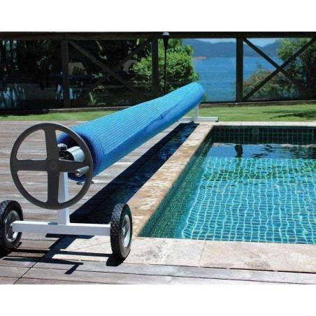 Manta Solar Azul  - 500 µ. Con refuerzo en enrollador - 5x10